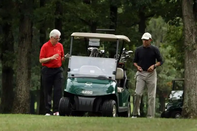 bill clinton e barack obama giocano a golf jpeg