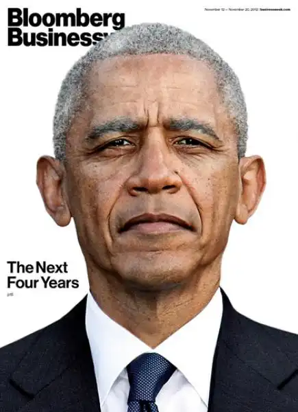 COPERTINA DEL BLOOMBERG BUSINESS CON OBAMA INVECCHIATO 