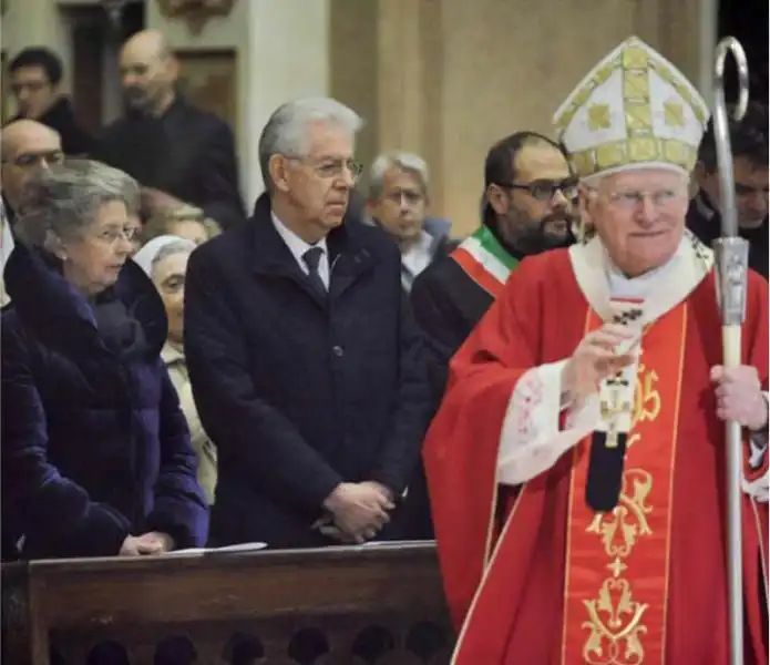 MARIO MONTI LA MOGLIE ELSA E IL CARDINALE ANGELO SCOLA