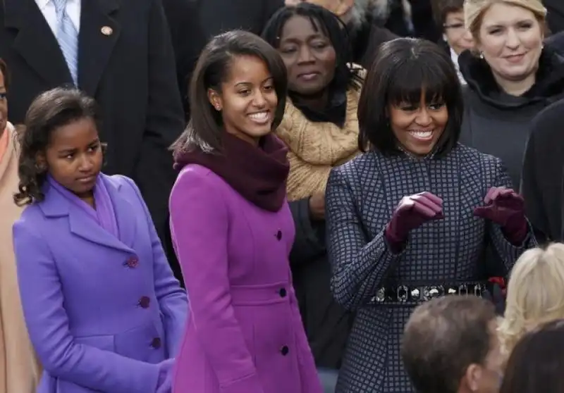 MICHELLE OBAMA CON LE FIGLIE SASHA E MALIA 