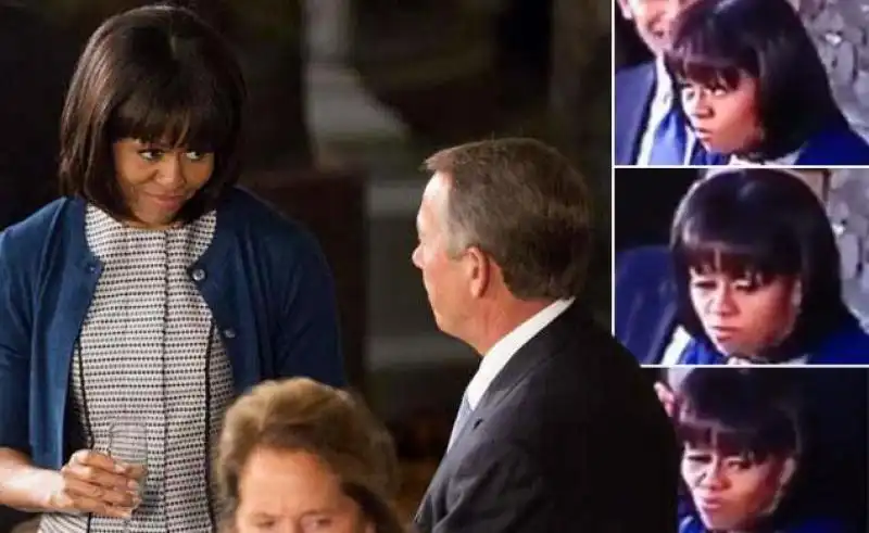 MICHELLE OBAMA E LO SGUARDO VERSO JOHN BOEHNER 