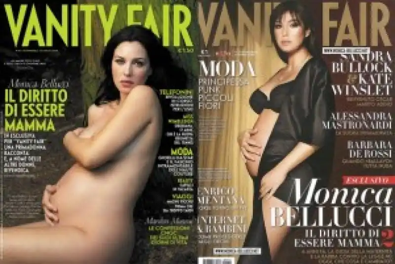 MONICA BELLUCCI DUE COVER DI VANITY INCINTA 