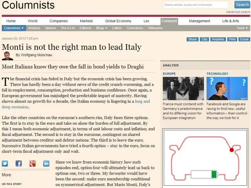 MONTI Financial Times