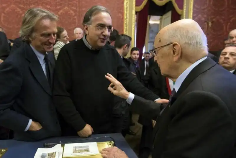 NAPOLITANO CON MONTEZEMOLO E MARCHIONNE FOTO REPUBBLICA jpeg