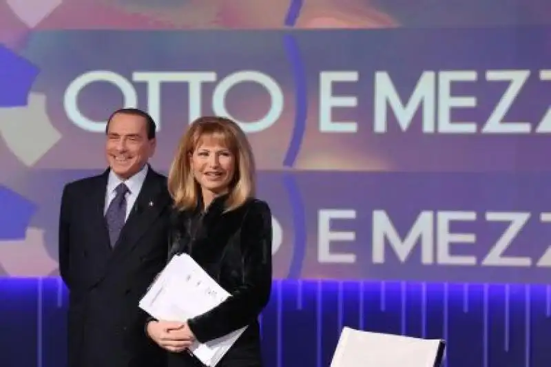 SILVIO BERLUSCONI E LILLI GRUBER A OTTO E MEZZO jpeg