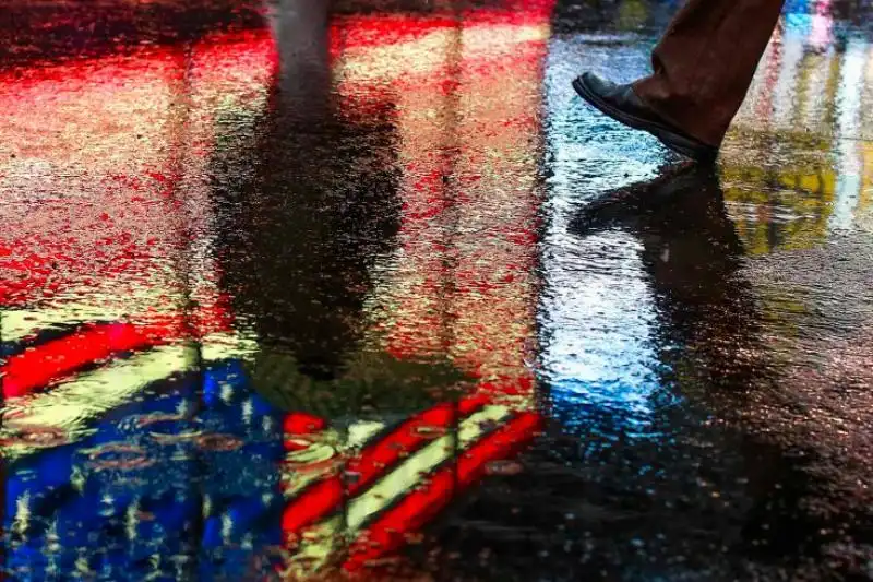 Camminare d inverno a Times Square 