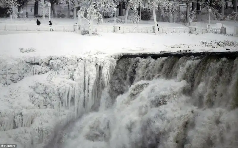 La cascate del Niagara ieri erano gelate 