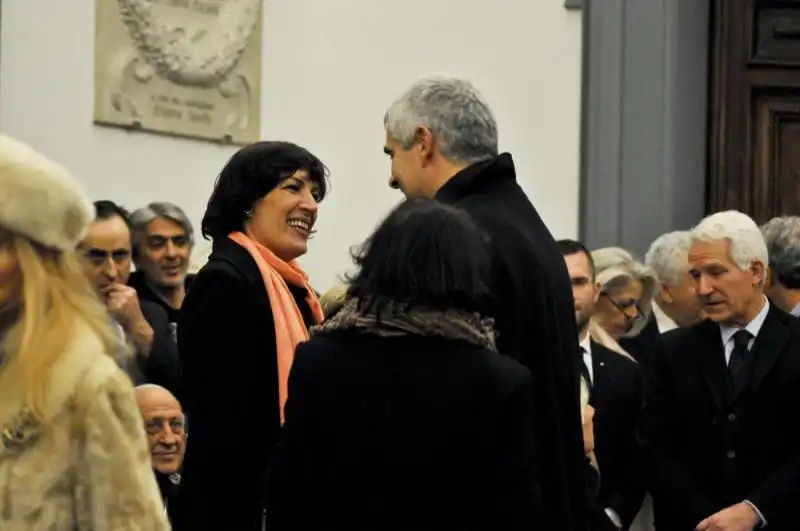 CASINI E ORSETTA FOA AL FUNERALE LAICO DI ARNOLDO FOA FOTO LAPRESSE 