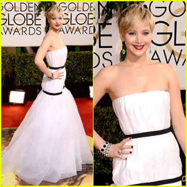 jennifer lawrence golden globes red carpet 