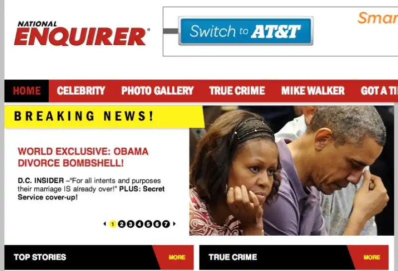 NATIONAL ENQUIRER SULLA CRISI TRA OBAMA E MICHELLE 