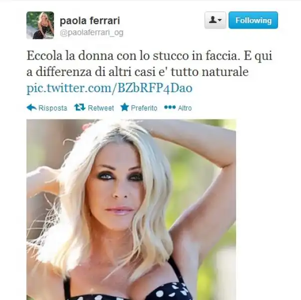 paola ferrari su twitter 