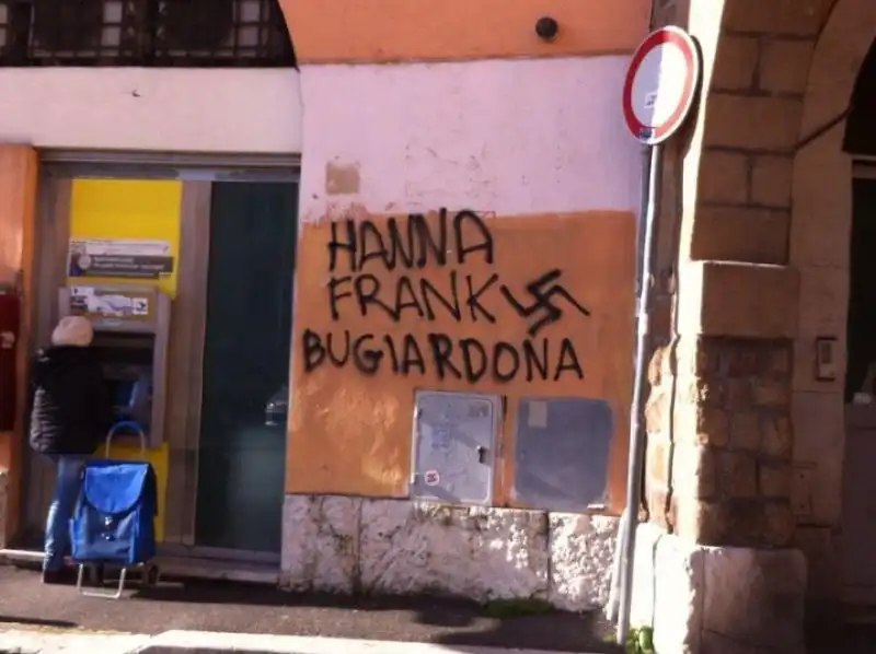 SCRITTE ANTISEMITE SUI MURI DI MONTESACRO A ROMA