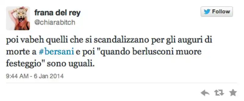 SU TWITTER CONTRO BERSANI 