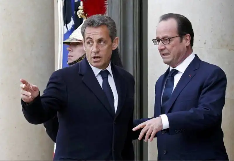 manifestazione a parigi   sarkozy e hollande  