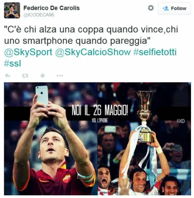 parodie totti selfie 50