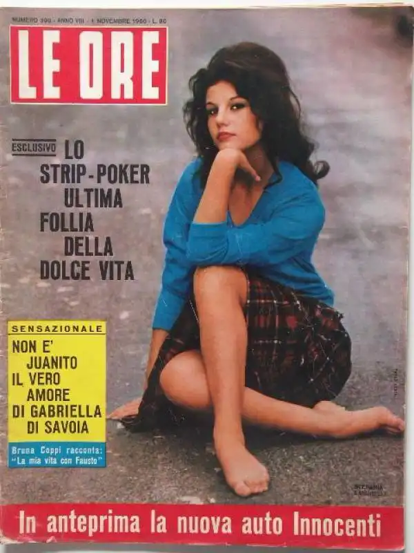 prima copertina stefania sandrelli su le ore novembre 1960 photo paolo costa,