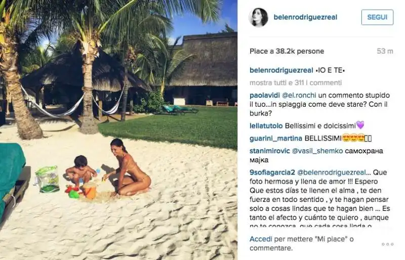 belen rodriguez in vacanza da sola col figlio su instagram  