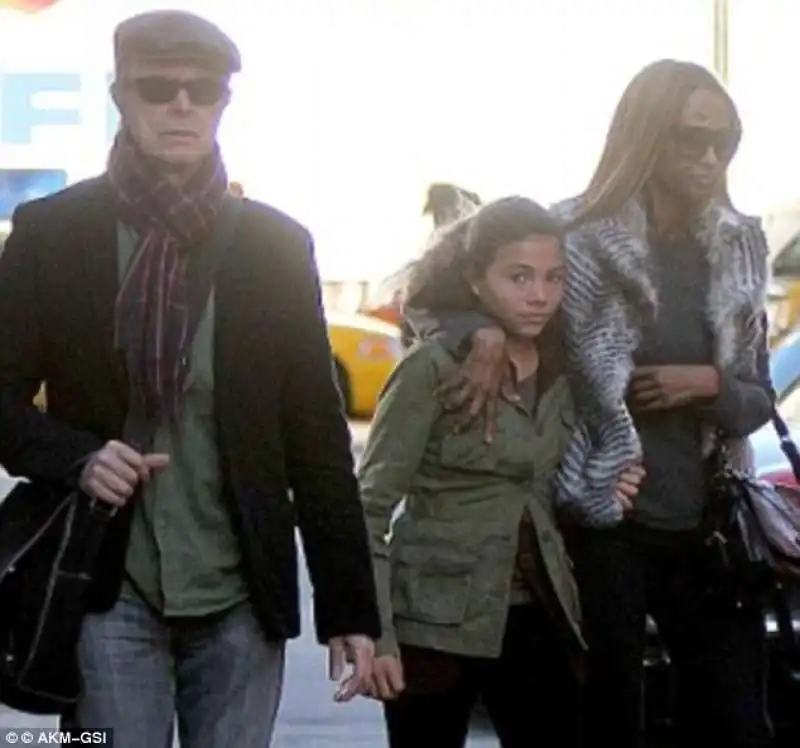 bowie con la figlia lexi e la moglie iman