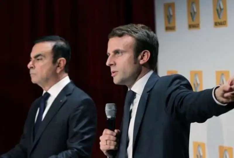 Carlos Ghosn e Emmanuel Macron renault