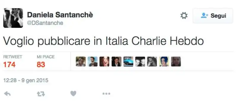 DANIELA SANTANCHE VUOLE PUBBLICARE CHARLIE HEBDO 