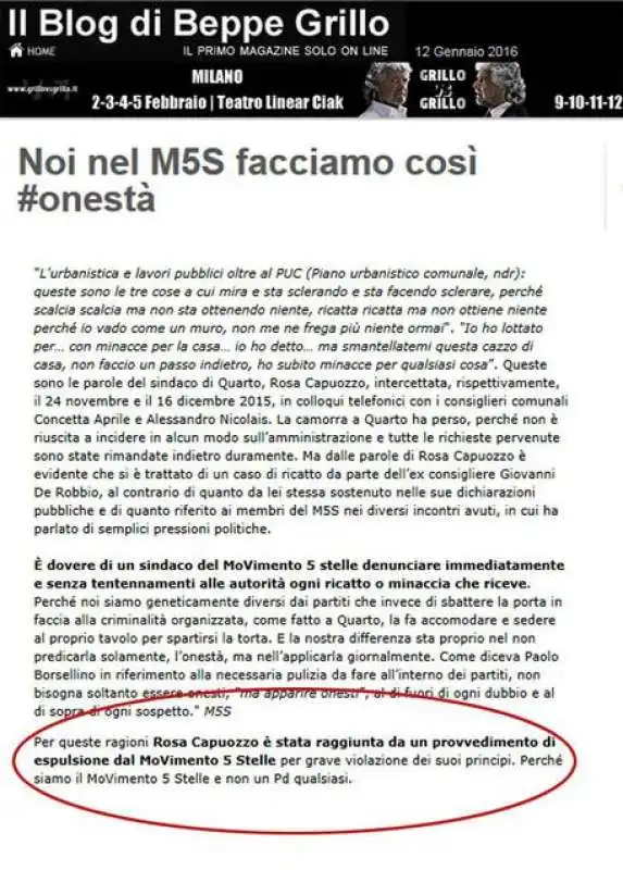 IL BLOG DI GRILLO SULLA CAPUOZZO 