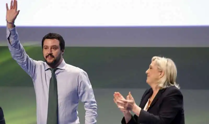 MATTEO SALVINI E MARINE LE PEN A MILANO