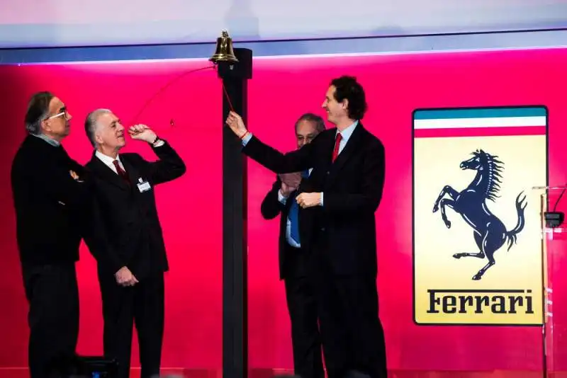 renzi marchionne elkann alla borsa per la quotazione di ferrari 