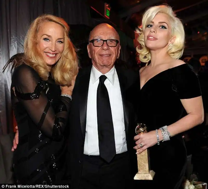 rupert murdoch e jerry hall e lady gaga