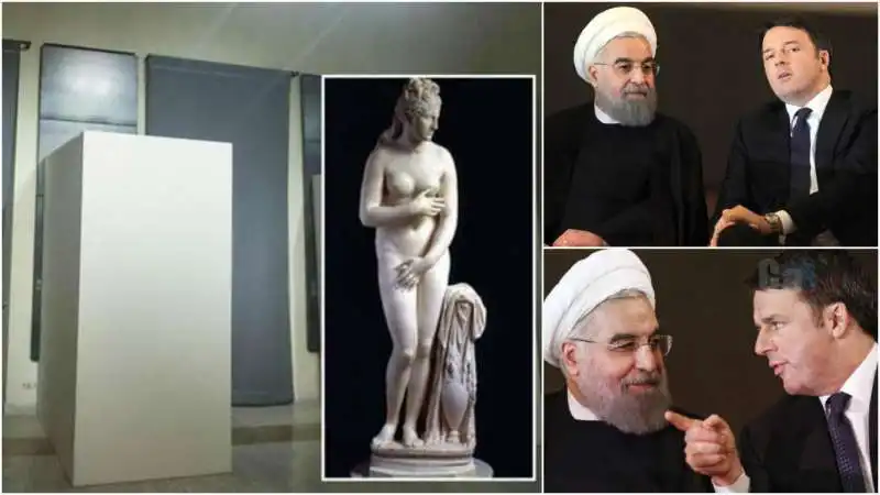 STATUE COPERTE AI MUSEI CAPITOLINI PER LA VISITA DI ROHANI