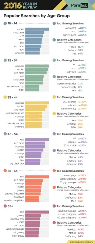 pornhub report 2016   pubblico per eta 