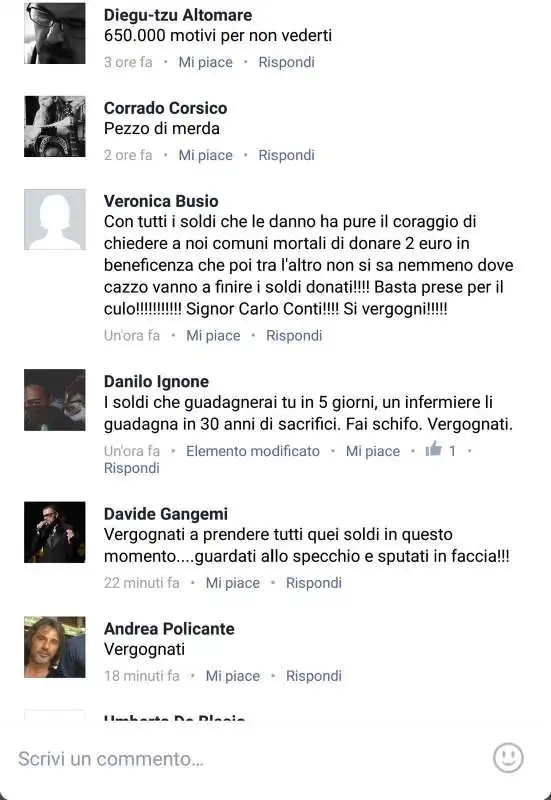 shitstorm contro carlo conti  1