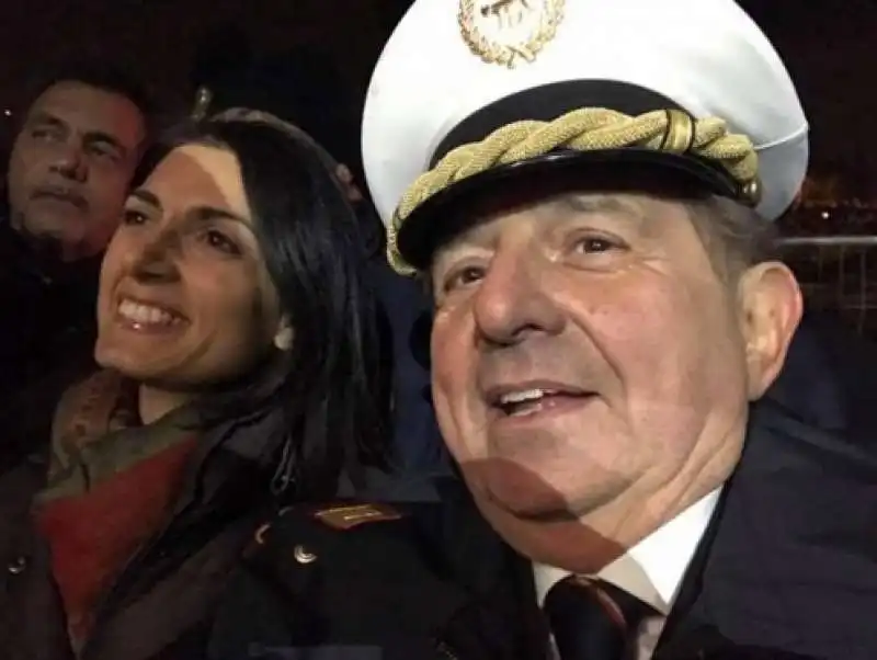 virginia raggi con magalli a capodanno