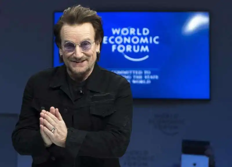 Bono a Davos per il World Economic Forum 