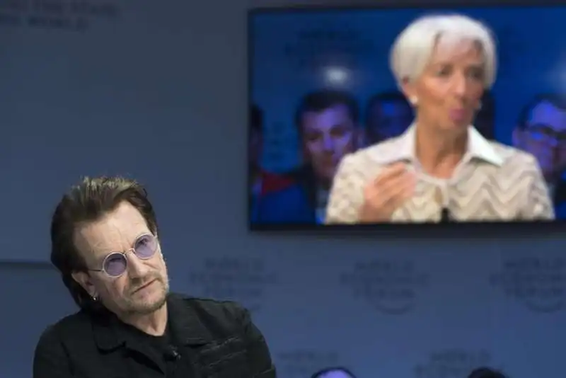 Bono a Davos per il World Economic Forum 