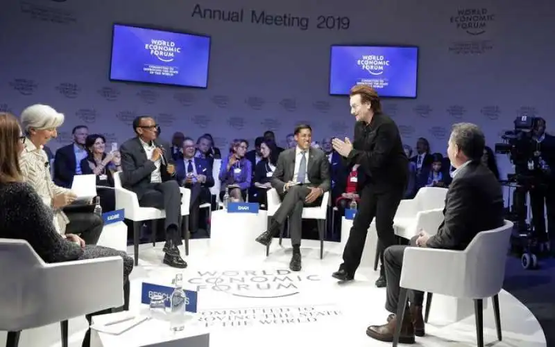 Bono a Davos per il World Economic Forum 