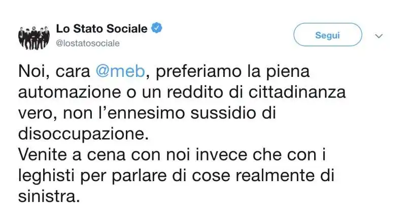 il tweet de lo stato sociale a maria elena boschi