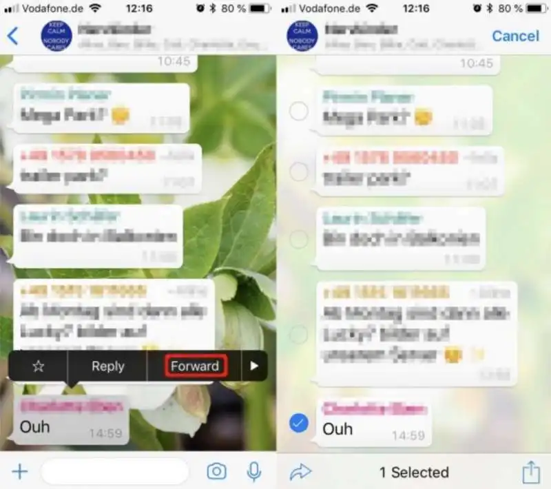 inoltrare messaggi su whatsapp 1