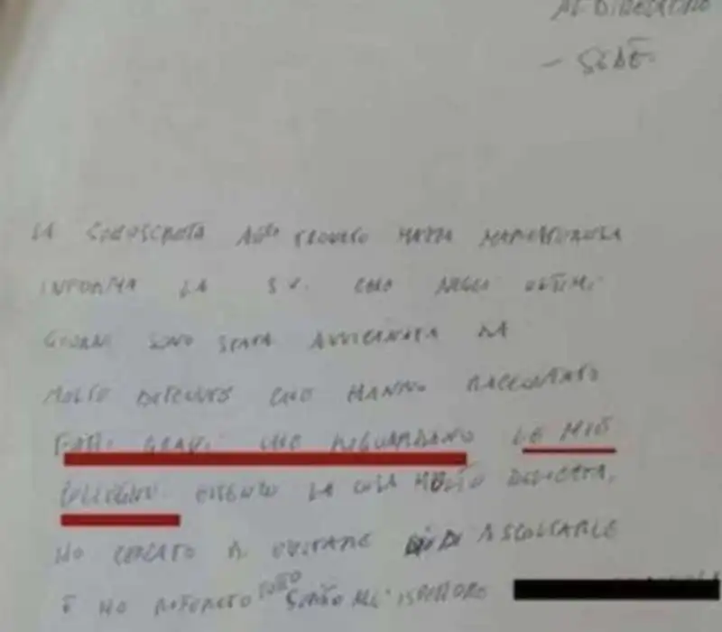 LA LETTERA DI SISSY TROVATO