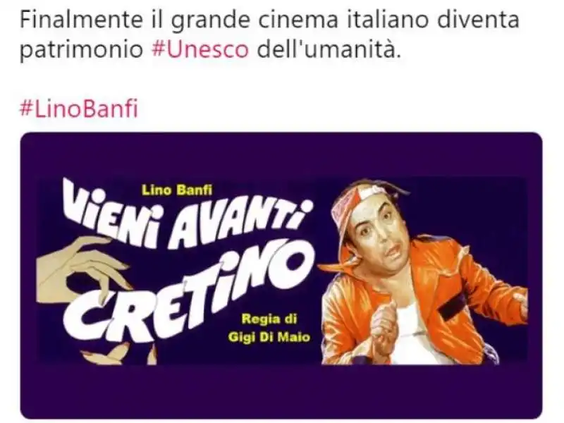 lino banfi all'unesco