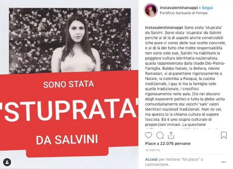 VALENTINA NAPPI CONTRO SALVINI