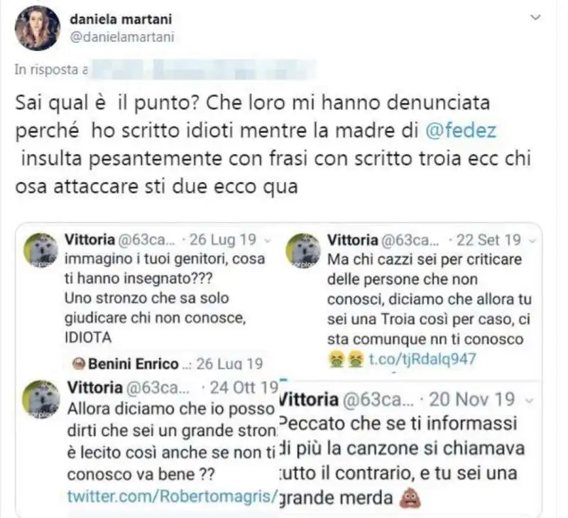 daniela martani contro la mamma di fedez