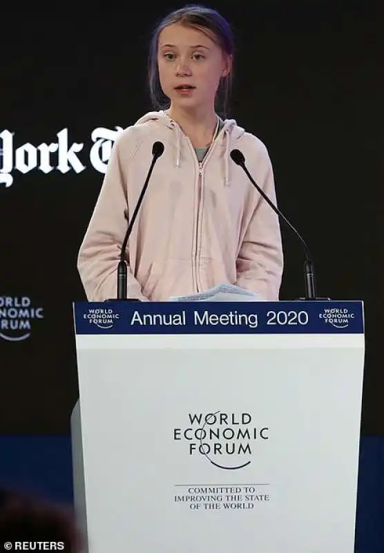 greta thunberg parla a davos