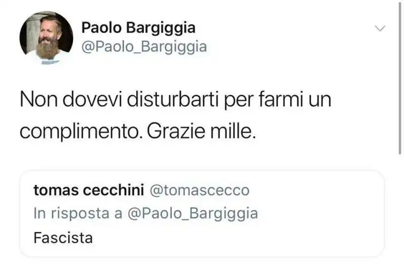 TWEET DI PAOLO BARGIGGIA