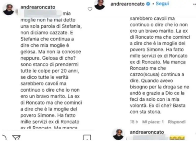 andrea roncato vs stefania orlando