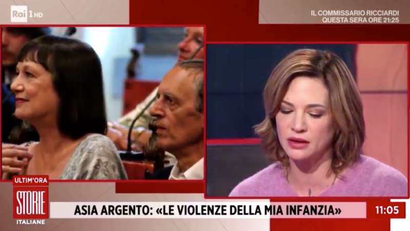 asia argento a 'storie italiane' 1