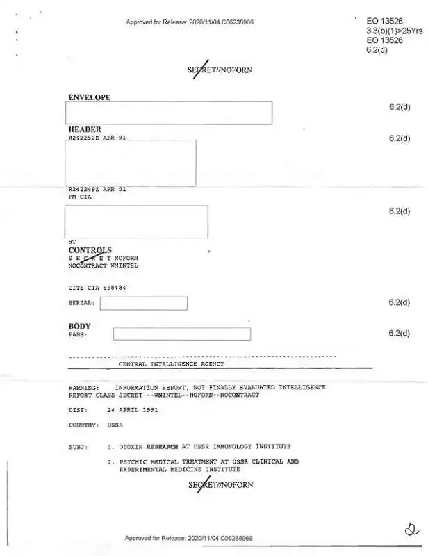 documenti desecretati della cia sugli esperimenti di parapsicologia dei russi