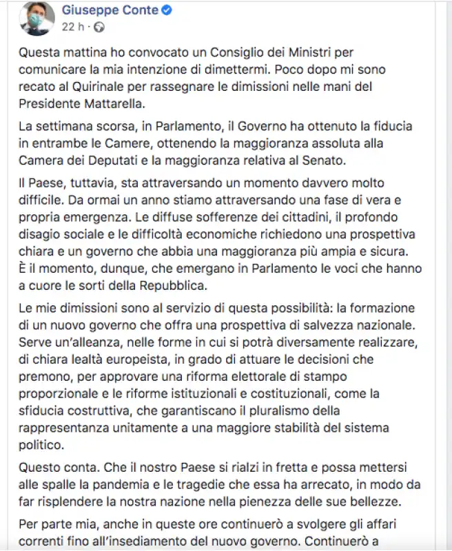 giuseppe conte facebook