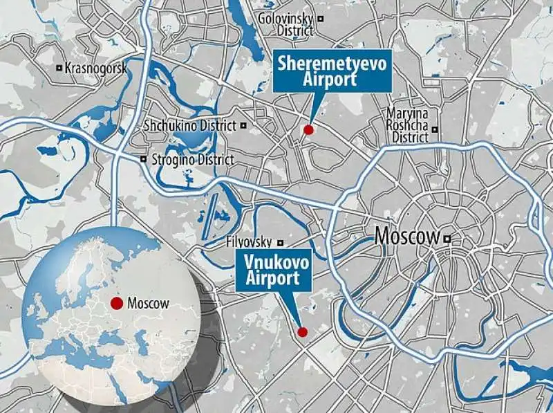 gli aeroporti vnukovo e sheremetyevo di mosca 