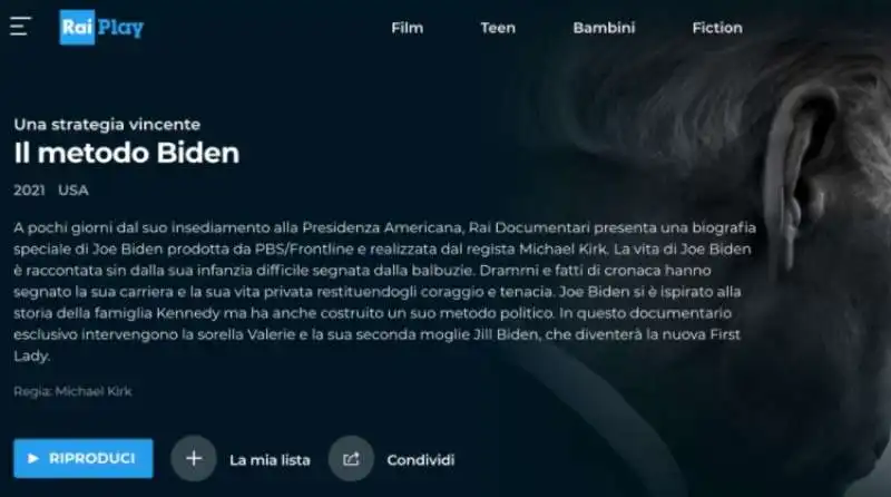 IL METODO BIDEN SU RAIPLAY 