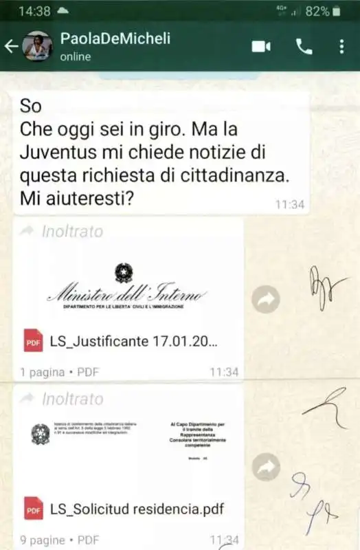 LA CHAT TRA PAOLA DE MICHELI E IL CAPO GABINETTO DEL VIMINALE BRUNO FRATTASI 